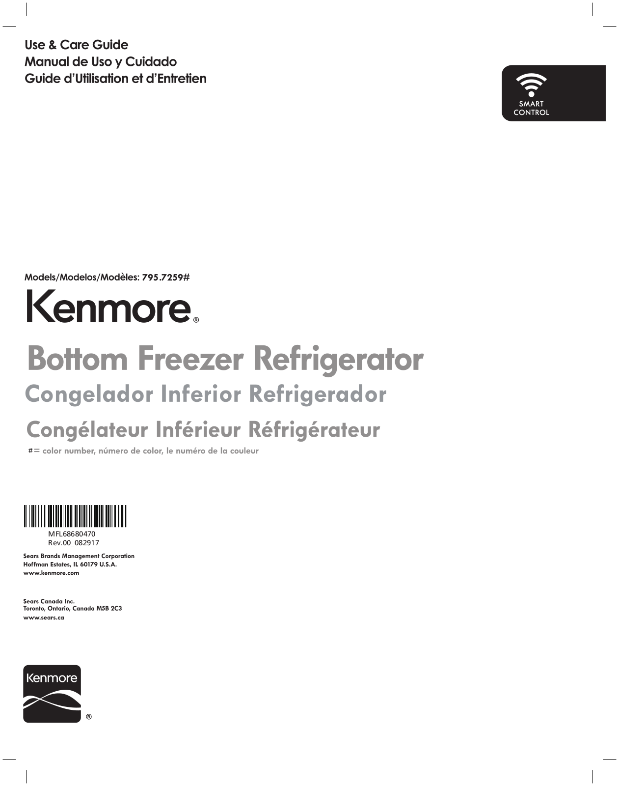 Kenmore 79572595710 Owner’s Manual