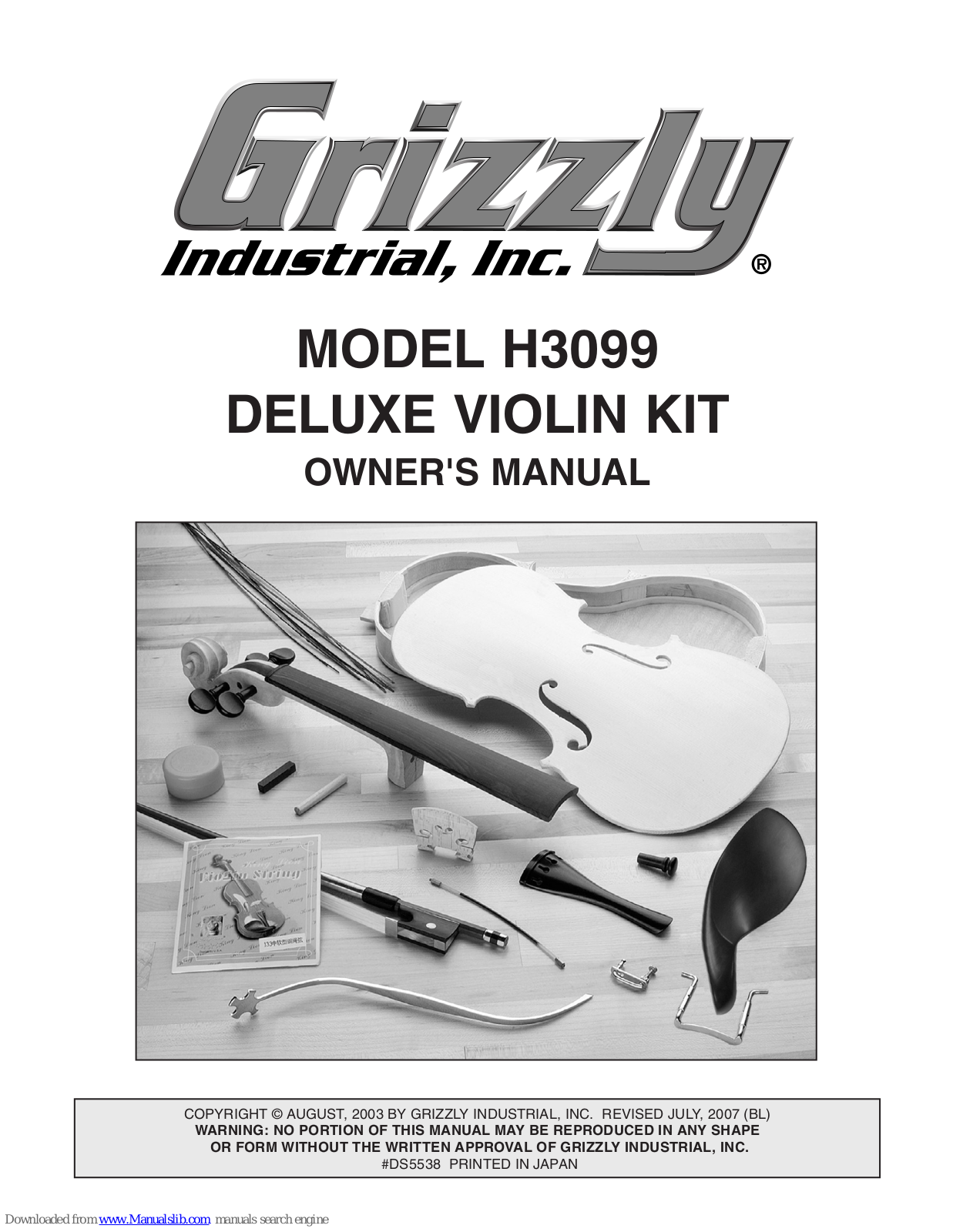 Grizzly H3099 Owner's Manual