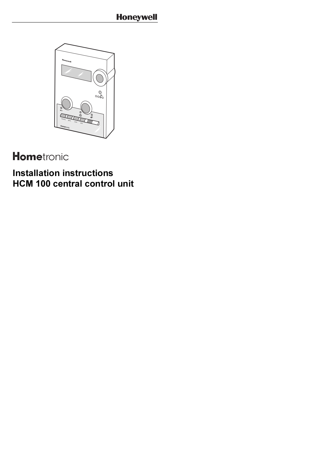 Honeywell HCM100 Installation instructions