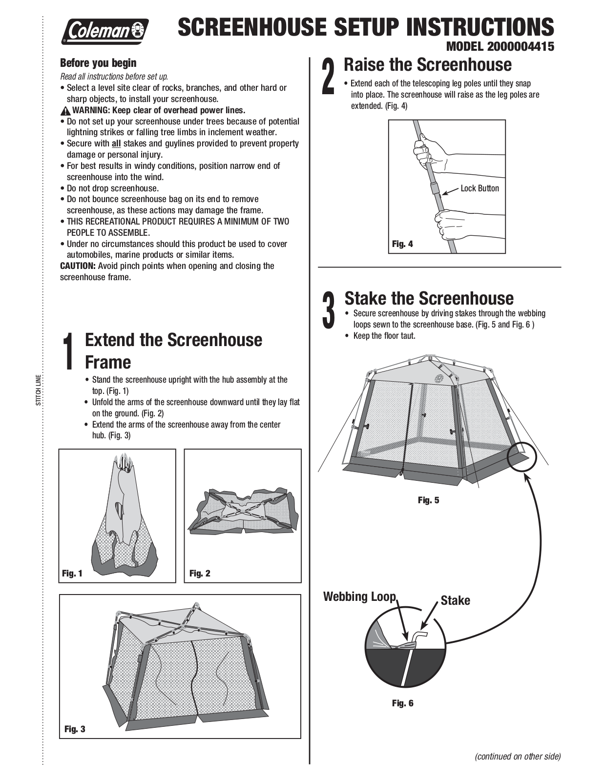 Coleman 2000004415 Owner's Manual