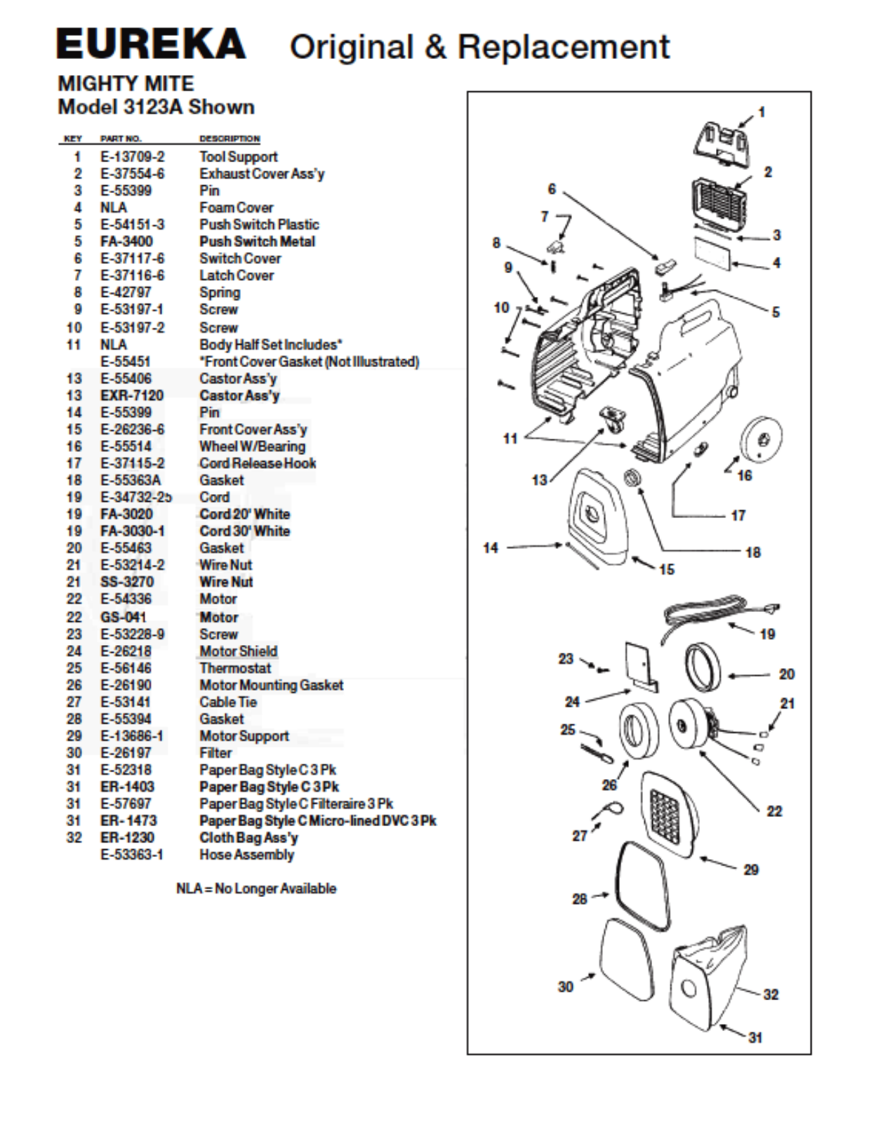 Eureka 3123a Owner's Manual