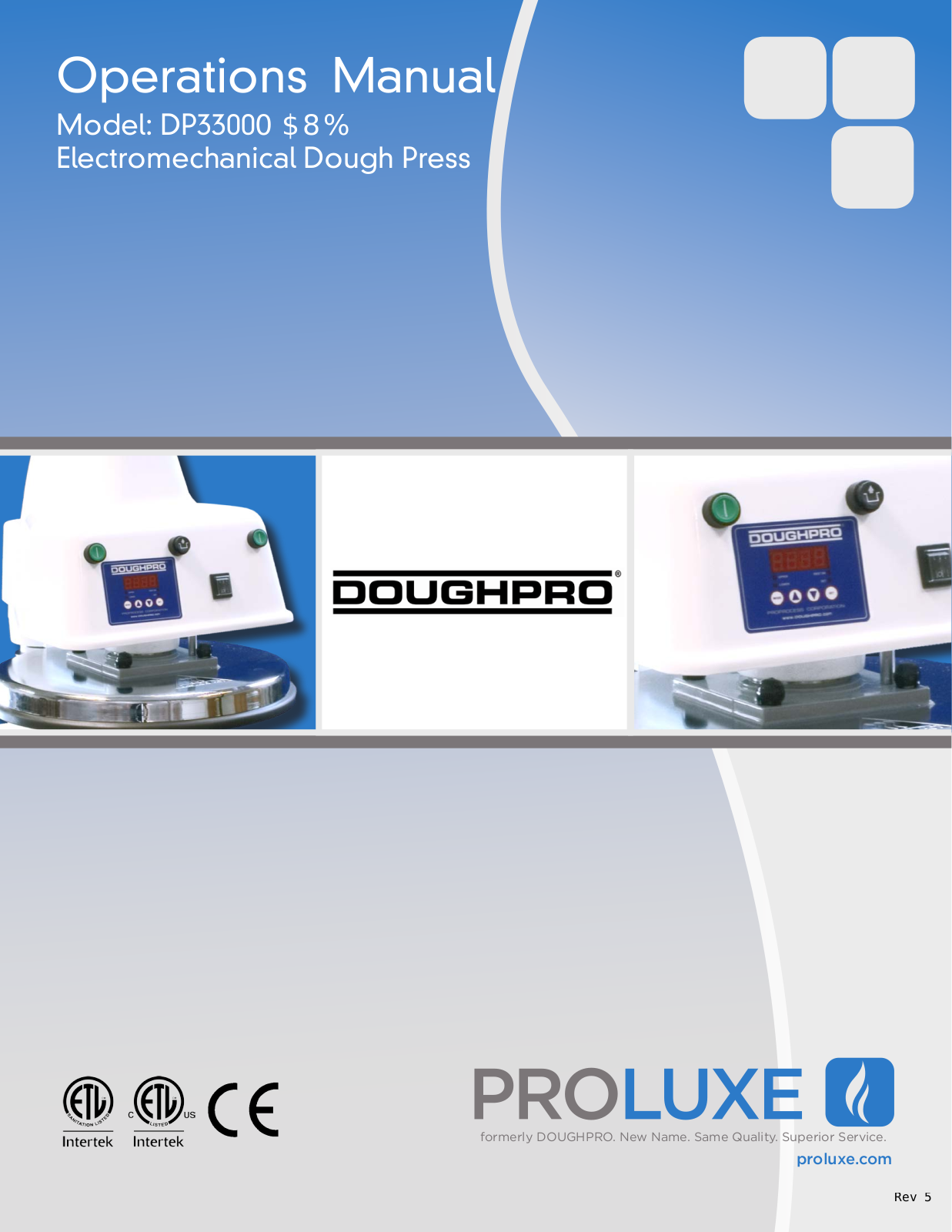 Doughpro Proluxe DP3300AUB Service Manual