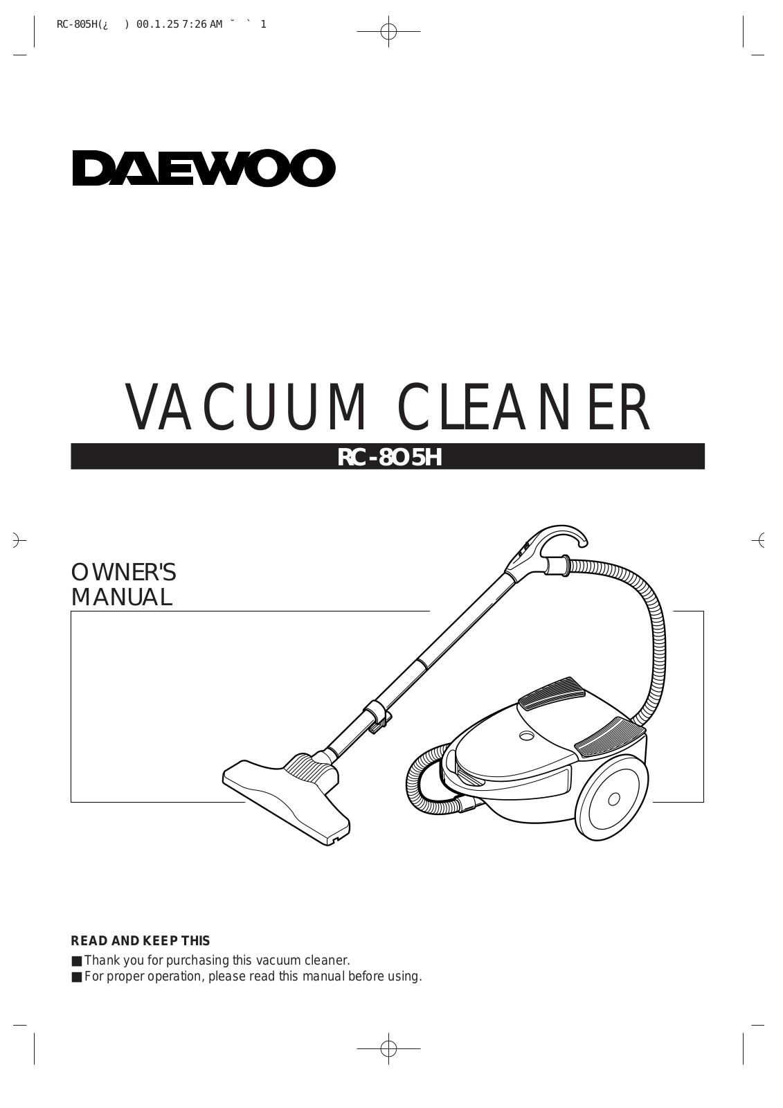 Daewoo RC-805H User Manual