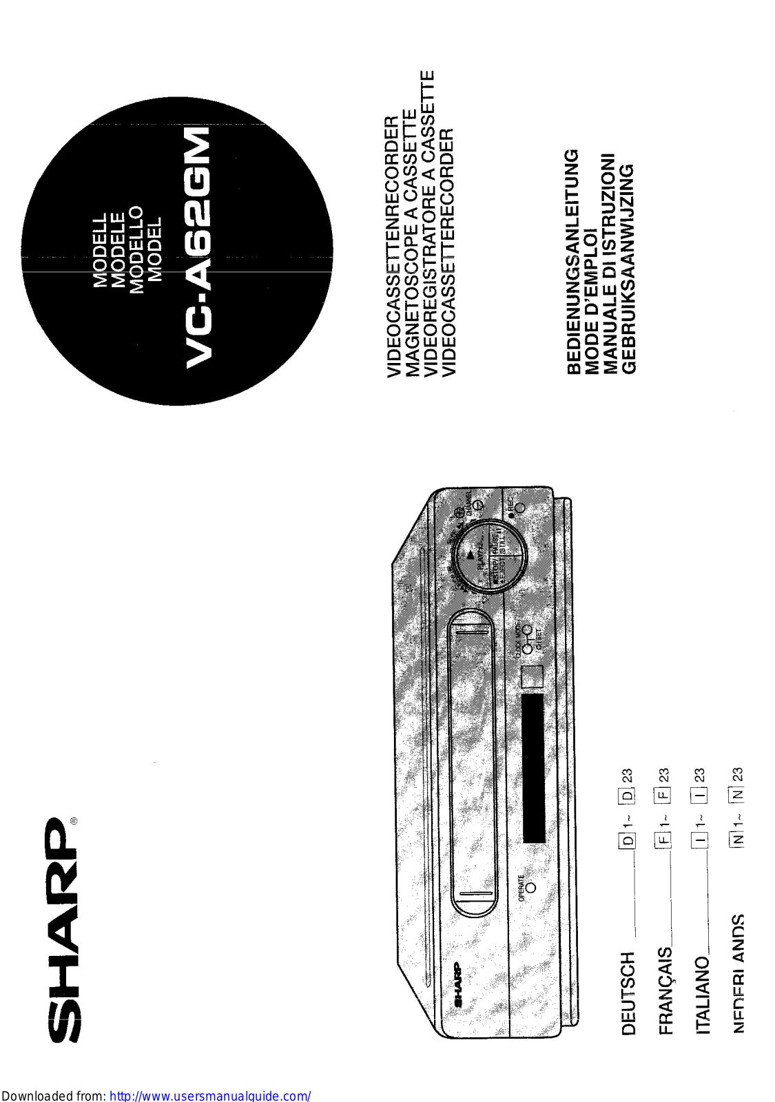 SHARP VC-A62GM User Manual