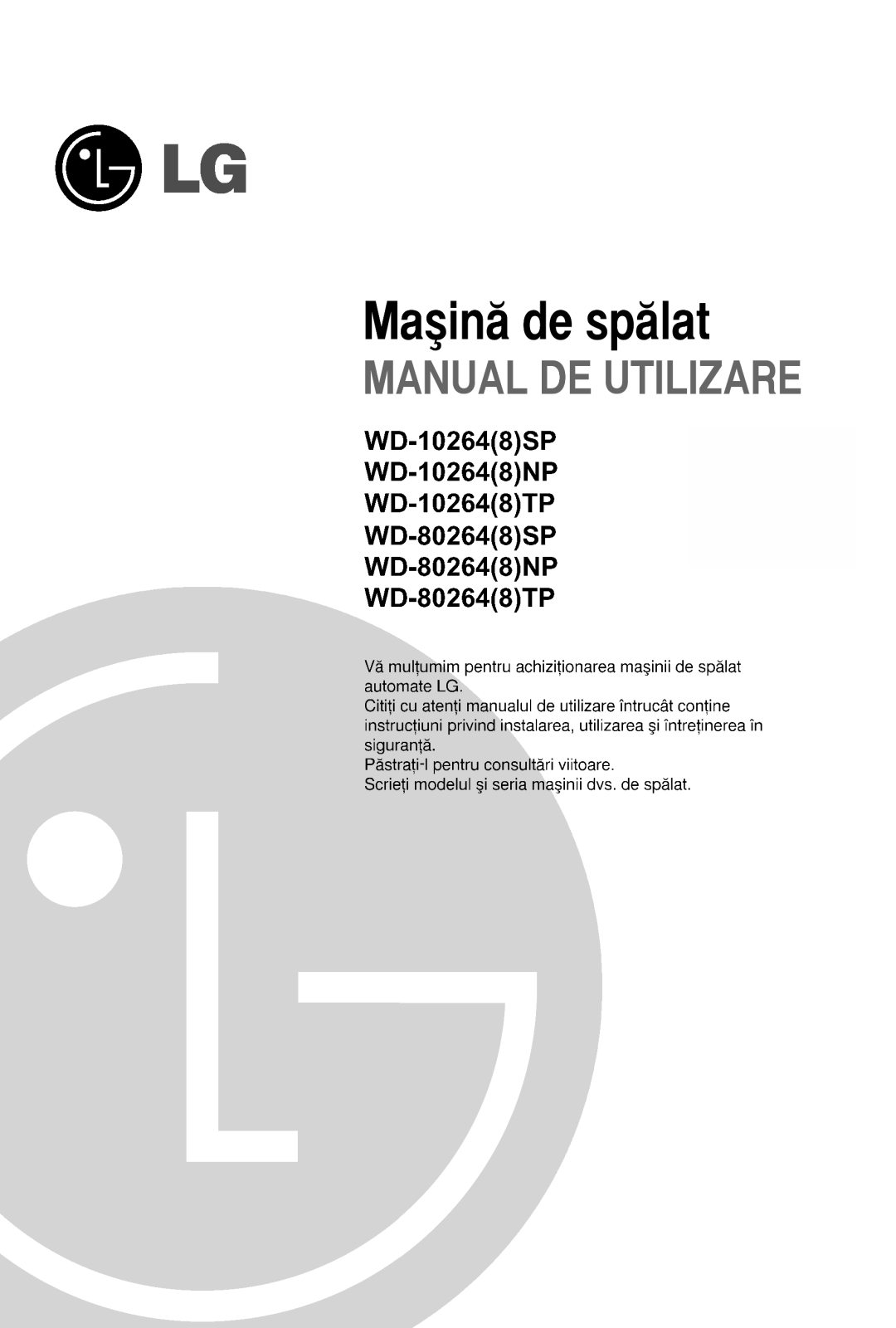 Lg WD-80264NP User Manual