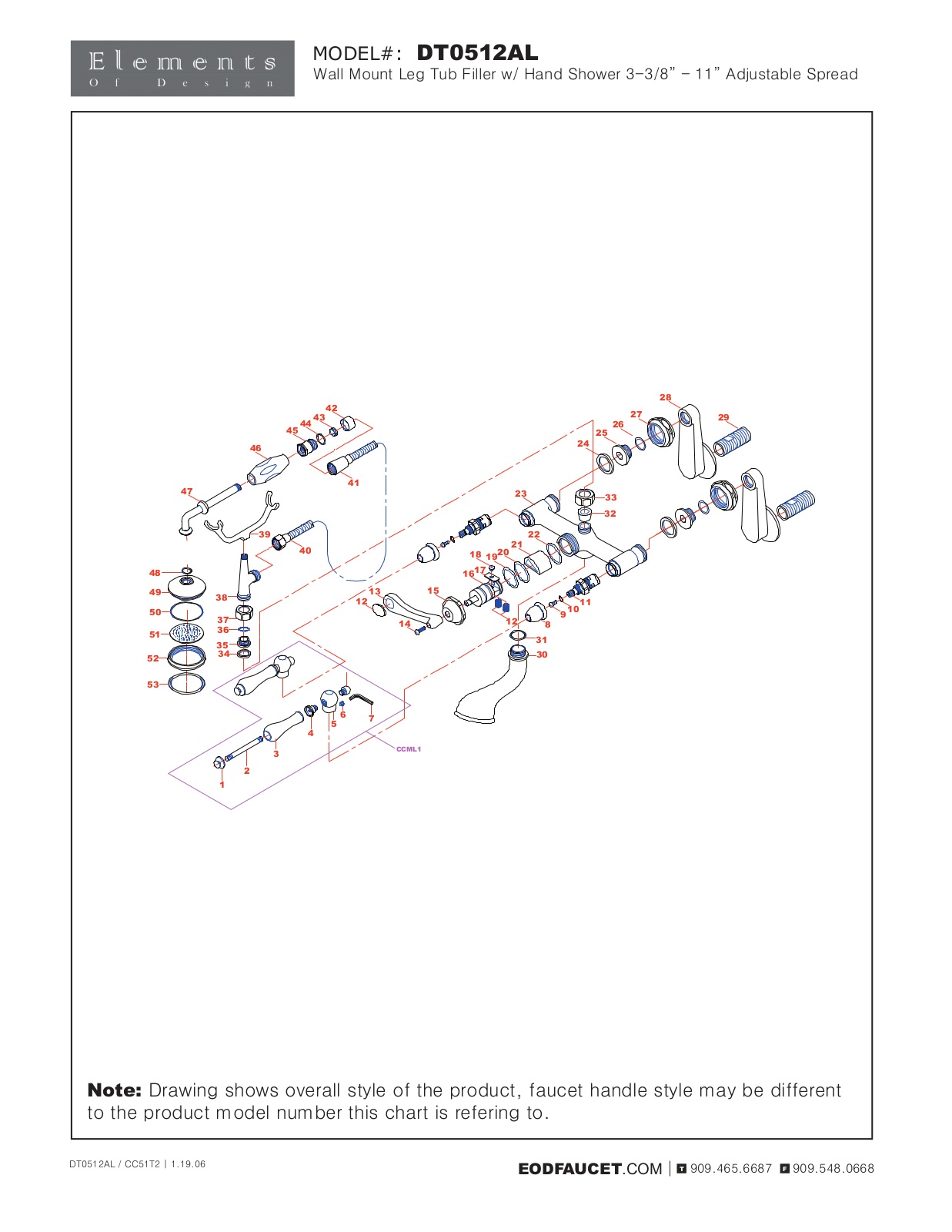 Elements of Design EDE3158 Service Parts - ManualMachine.com