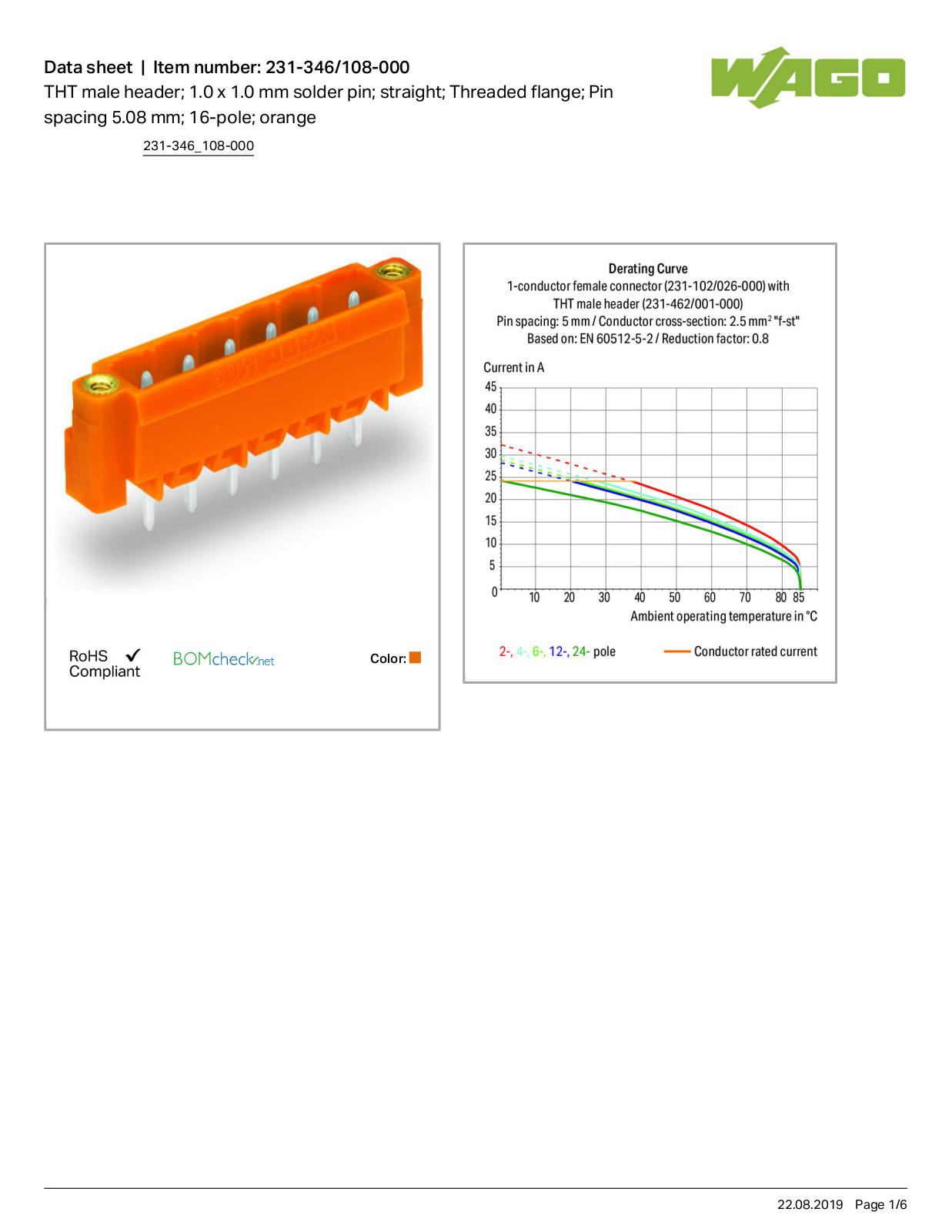 Wago 231-346/108-000 Data Sheet