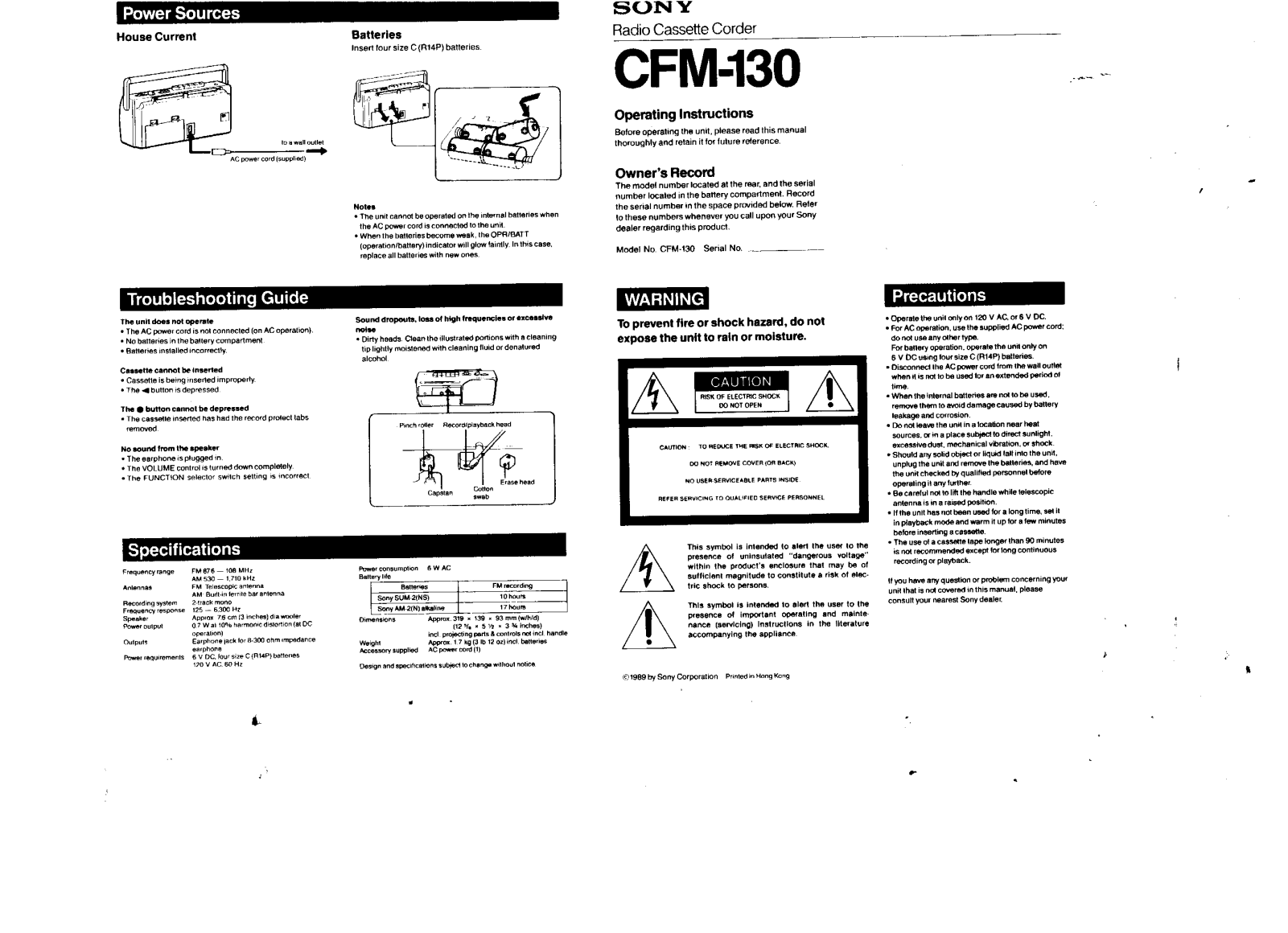 Sony CFM-130 User Manual