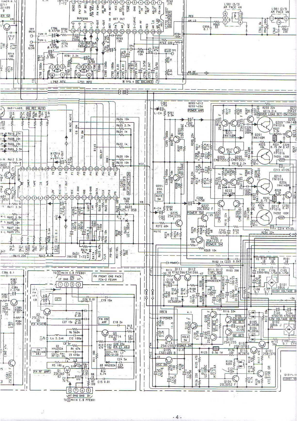 Aiwa nsx f9, nsx f98, nsx f99, nsx f12, nsx f15 Diagram