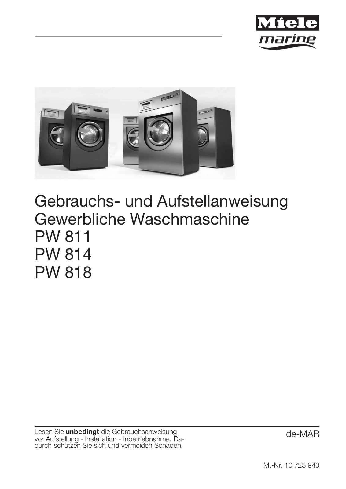 Miele PW 811, PW 814, PW 818 User manual