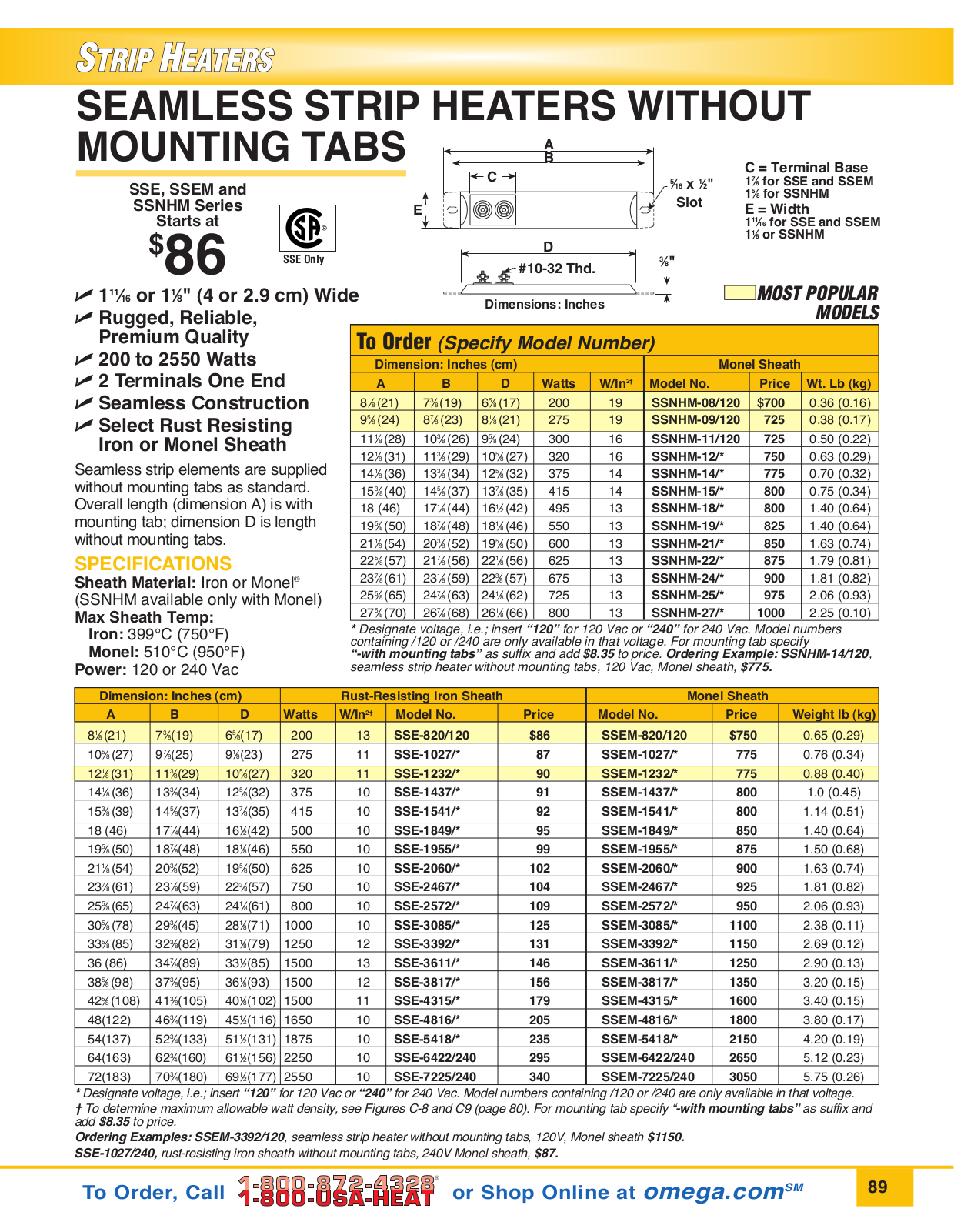 Omega Products SSE-1232-120 User Manual