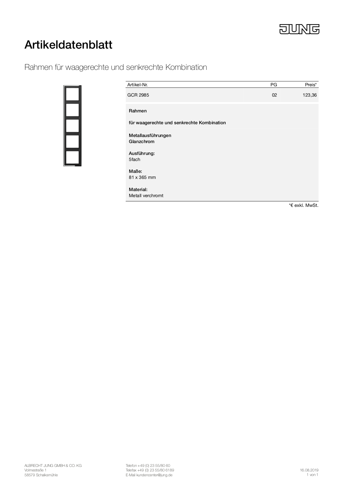 Jung GCR 2985 User Manual