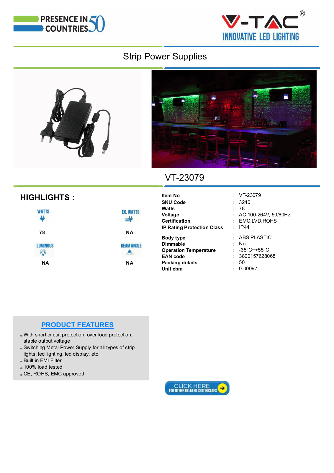 V-TAC VT-3240 Datasheet - ManualMachine.com