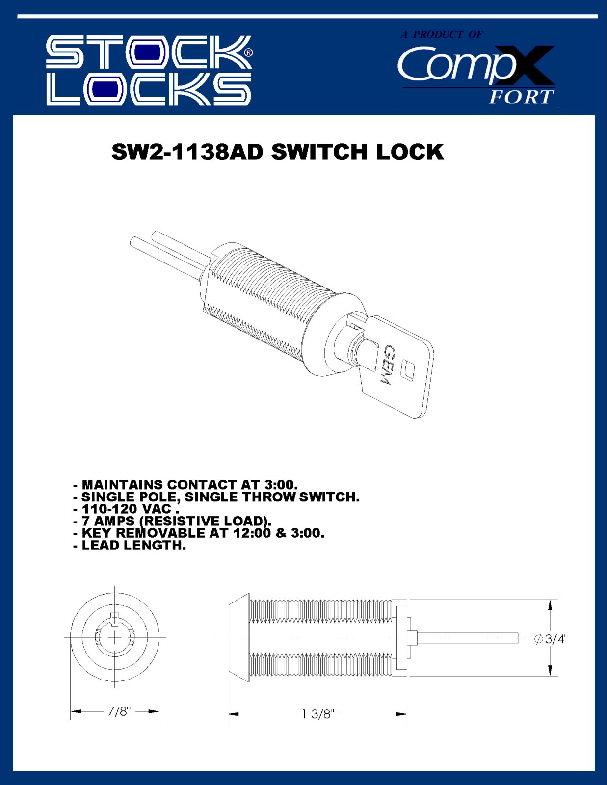 Compx SW2-1138AD drawing