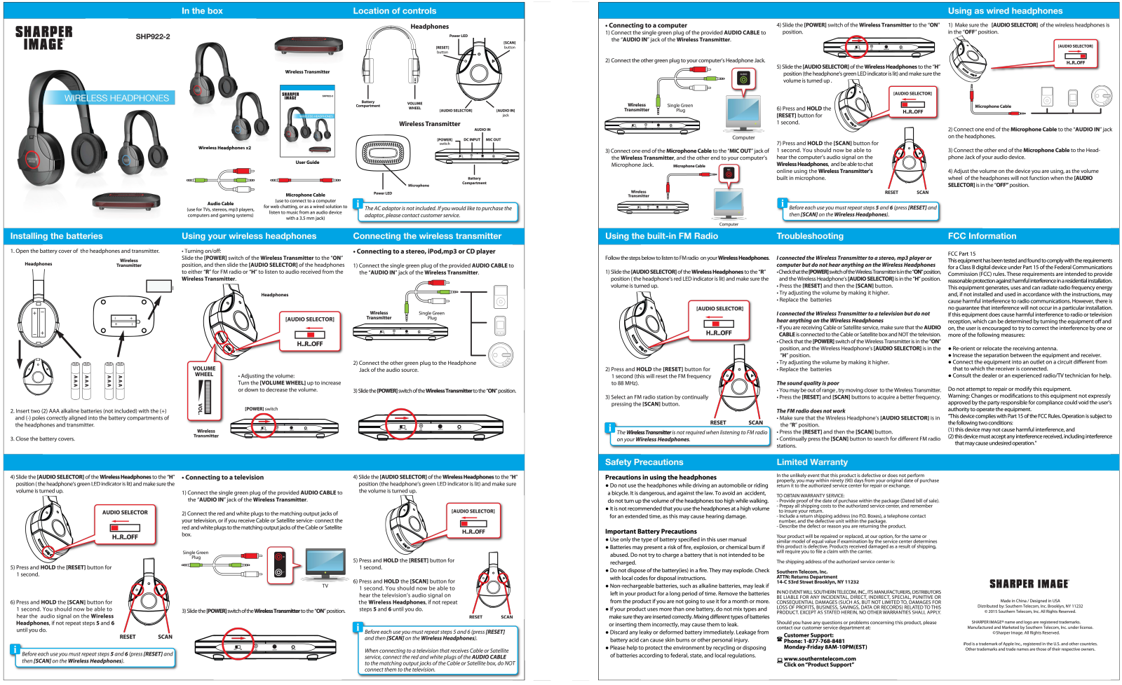 Sharper image SHP922-2 User Manual