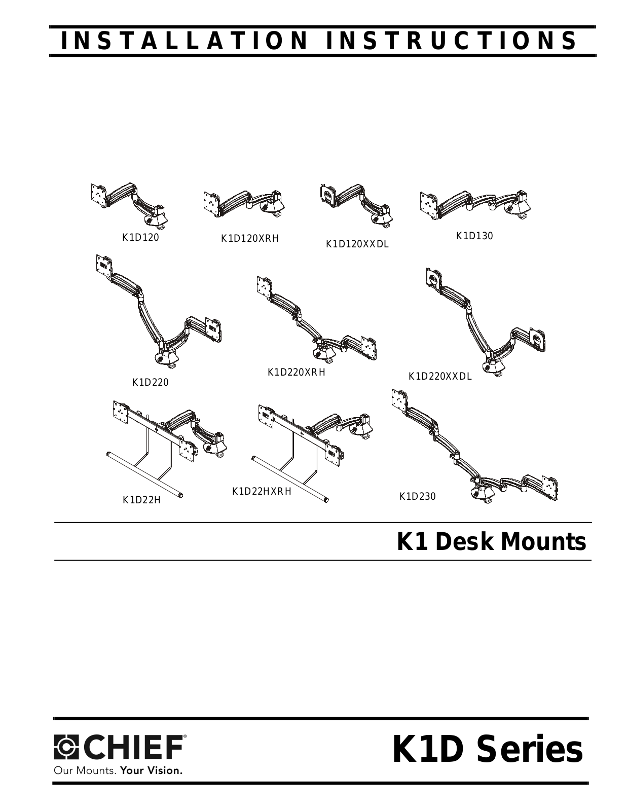 Chief K1D120BXRH Installation Guide