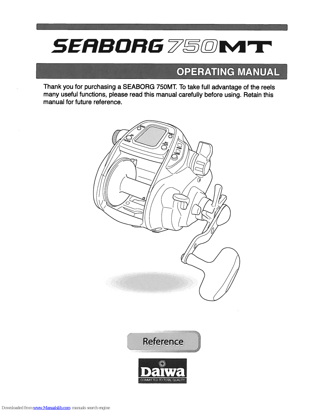 Daiwa seaborg 750 mt Operating Manual