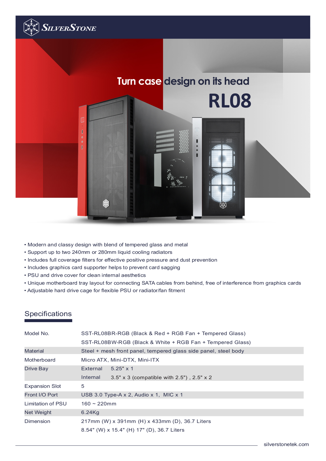 SilverStone SST-RL08BW-RGB User Manual