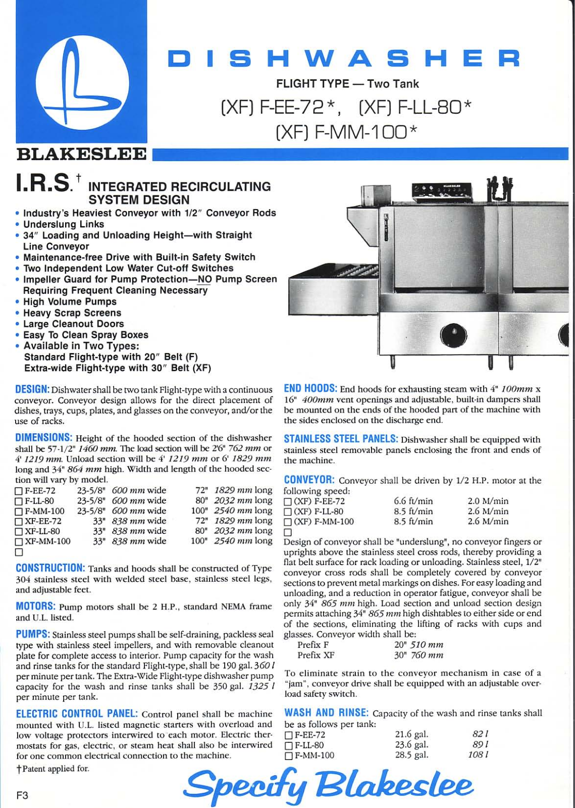 Blakeslee F-EE-72 User Manual