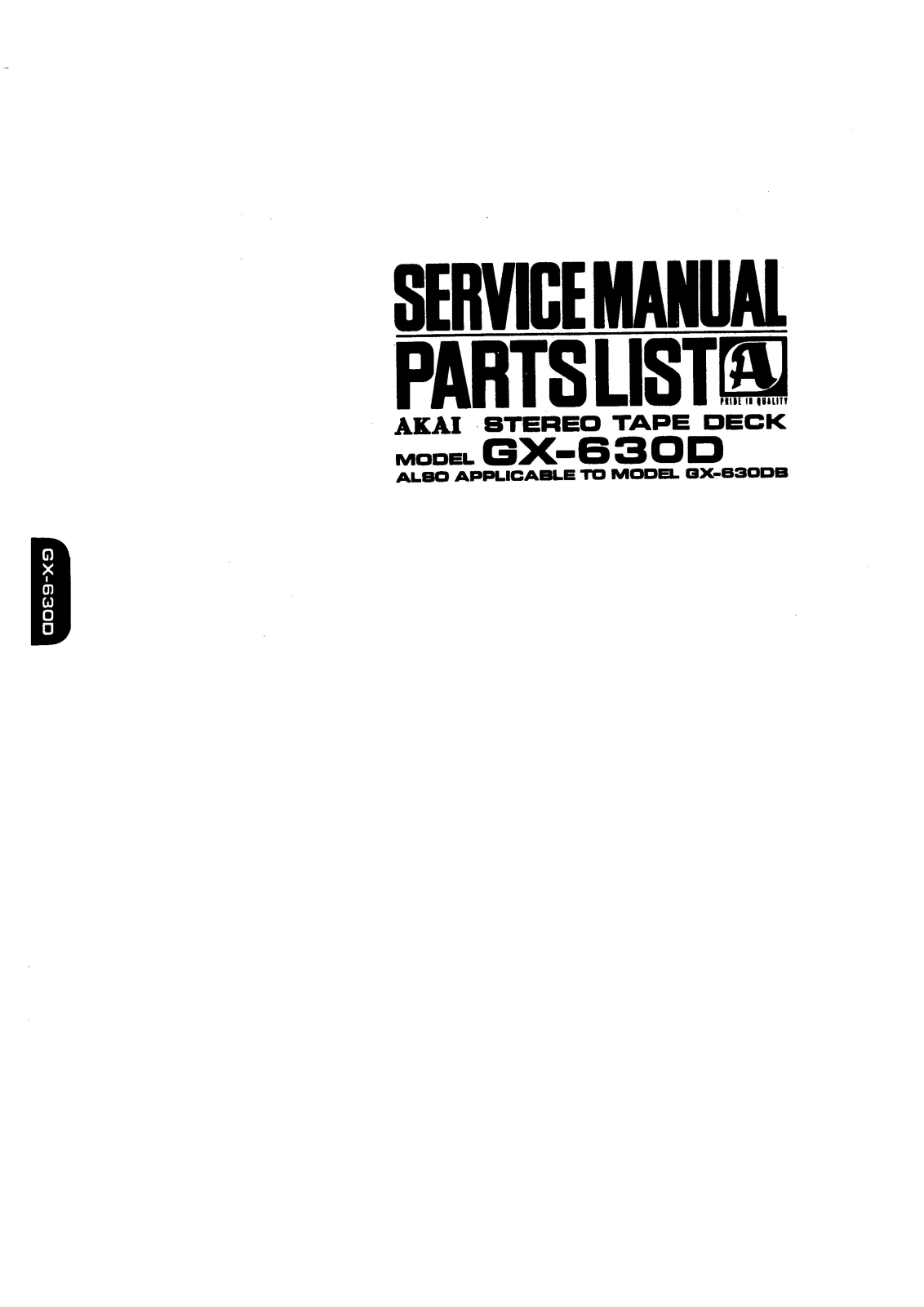 Akai GX-630-D, GX-630-DB Service manual