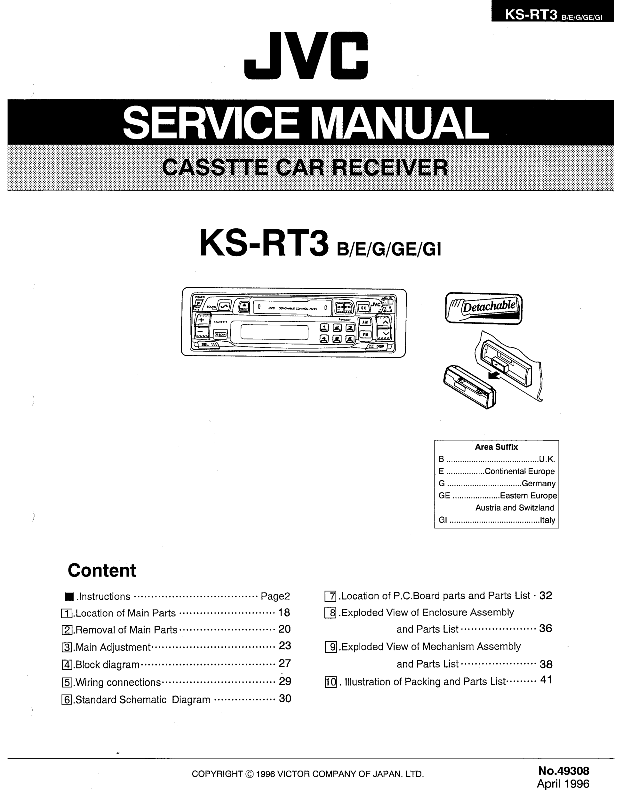 JVC KSRT-3 Service manual