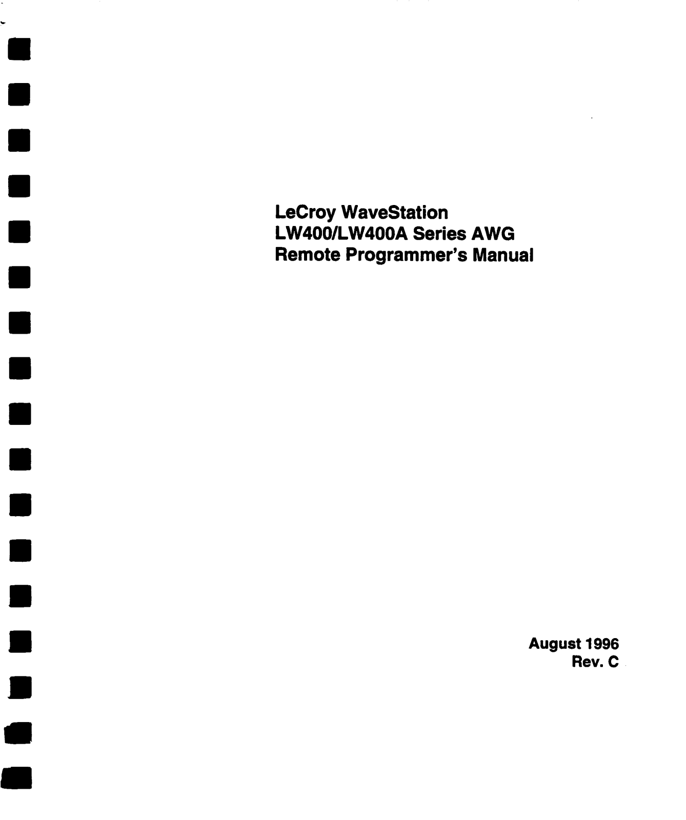 Lecroy LW400, LW400A User Manual - ManualMachine.com