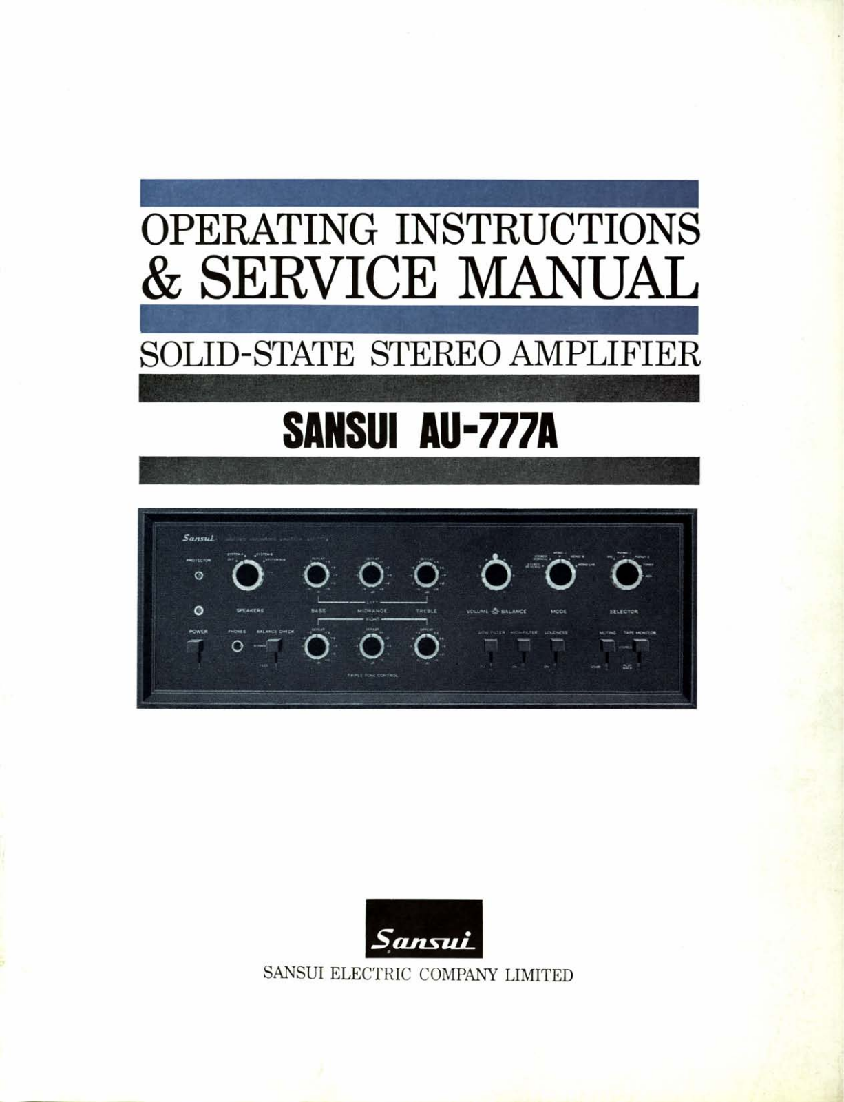 Sansui AU-777-A Owners manual