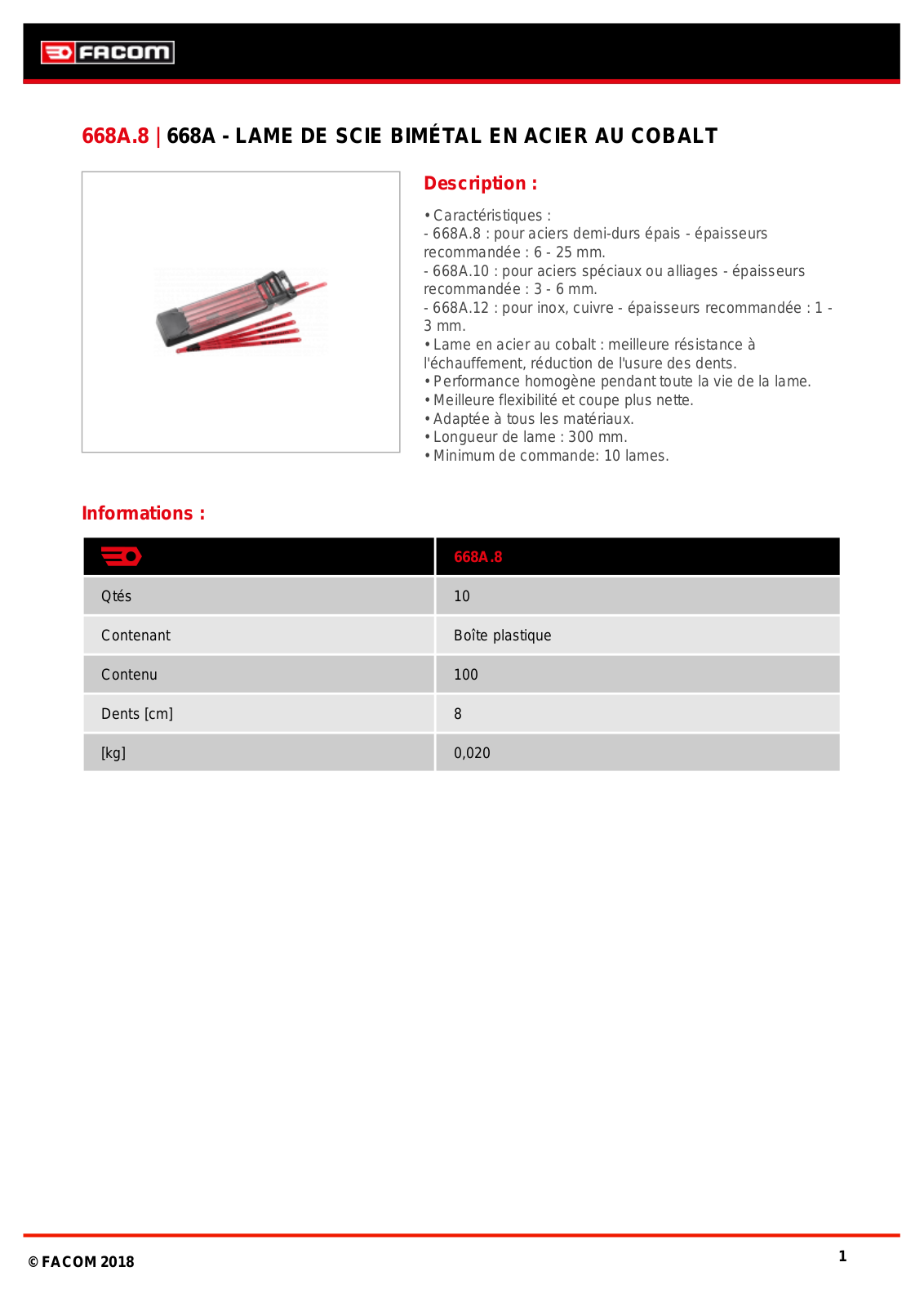 Facom 668A.8PB Specification - ManualMachine.com