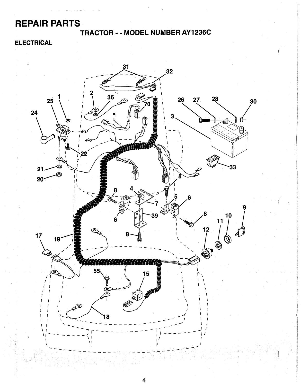 Ayp AY1236C PARTS LIST