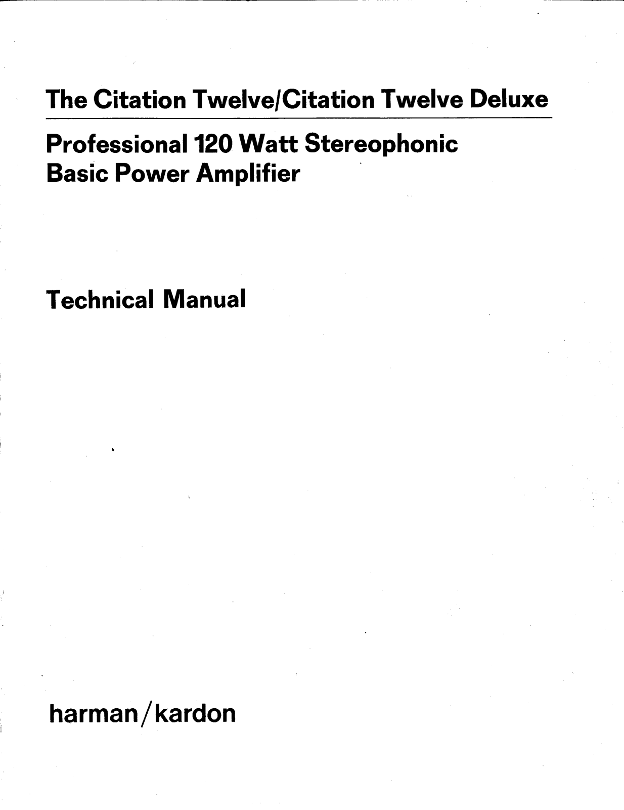 Harman Kardon Citation-12-Deluxe Service Manual