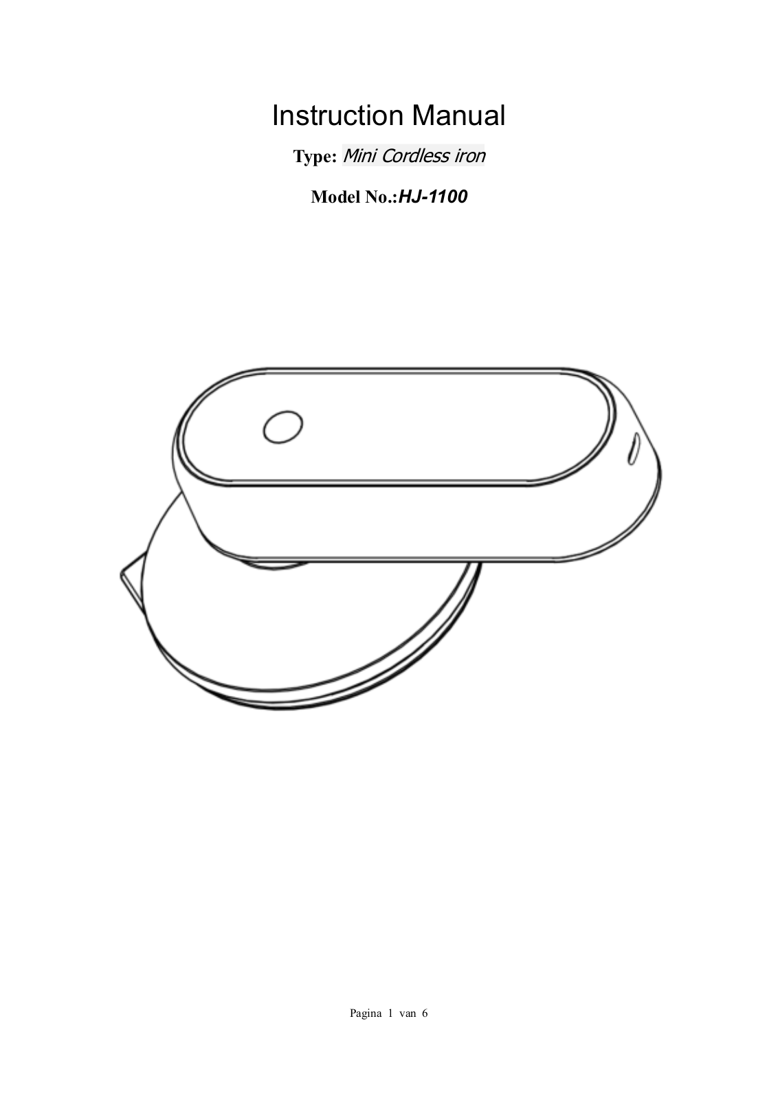 Ningbo Haojia Electrical HJ-1100 Instruction manual