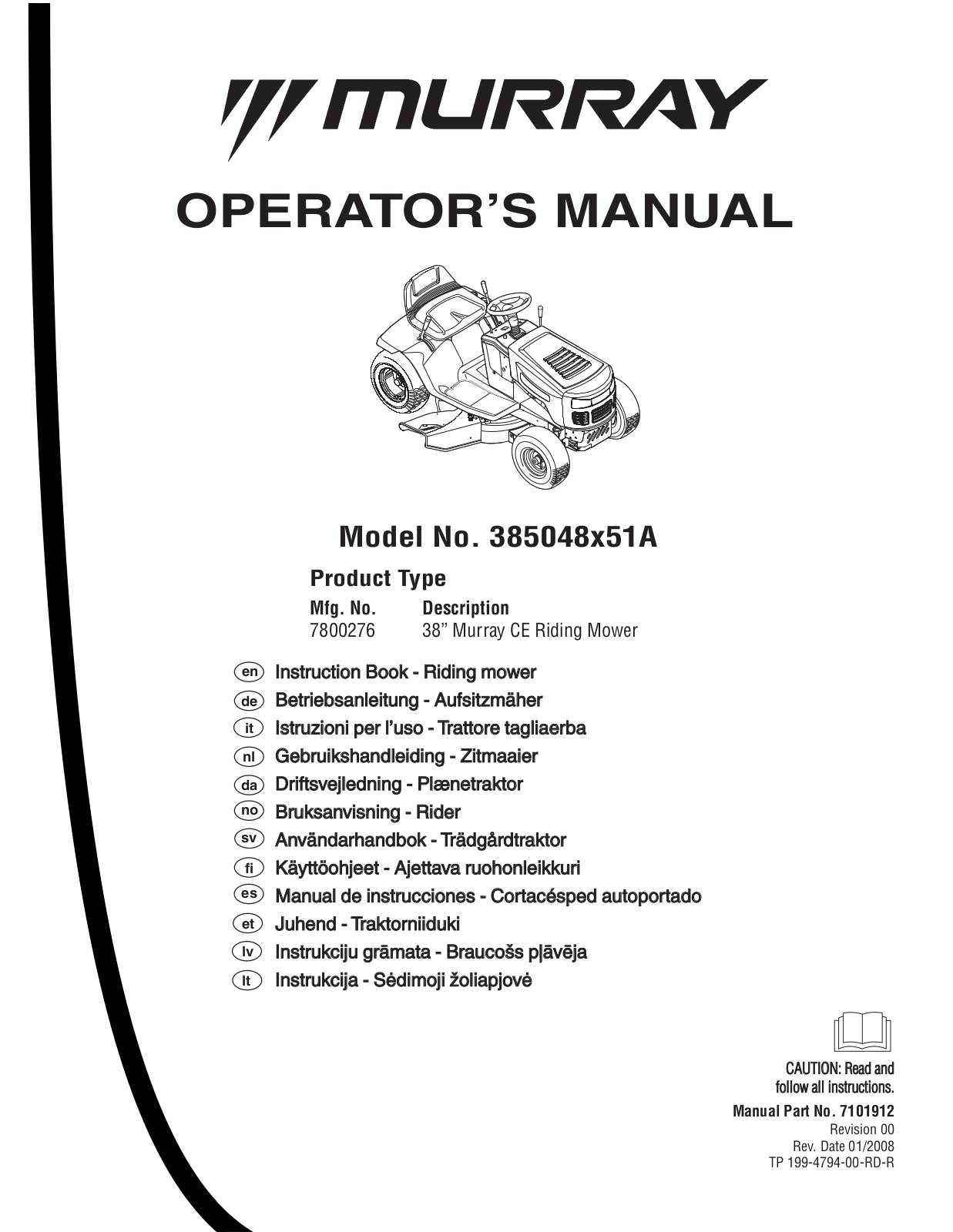 MURRAY 385048X51 User Manual