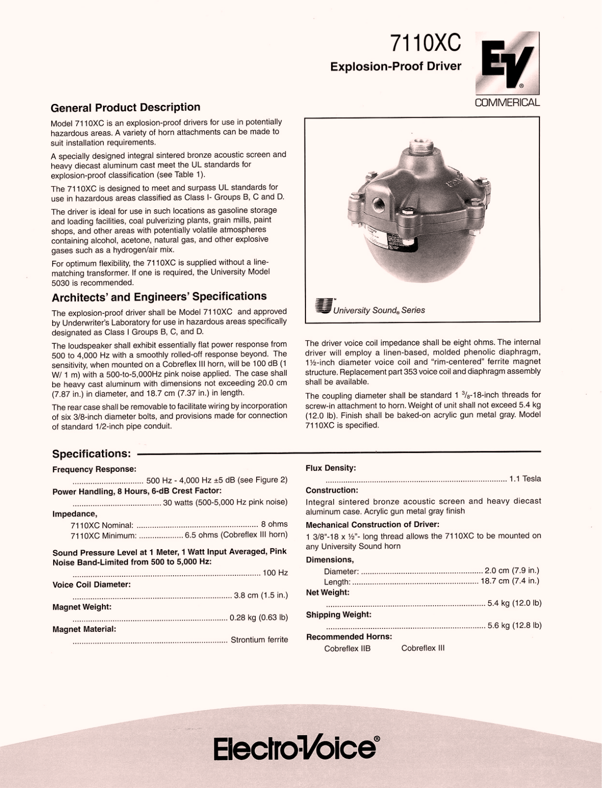 Electro-Voice 7110XC EDS User Manual