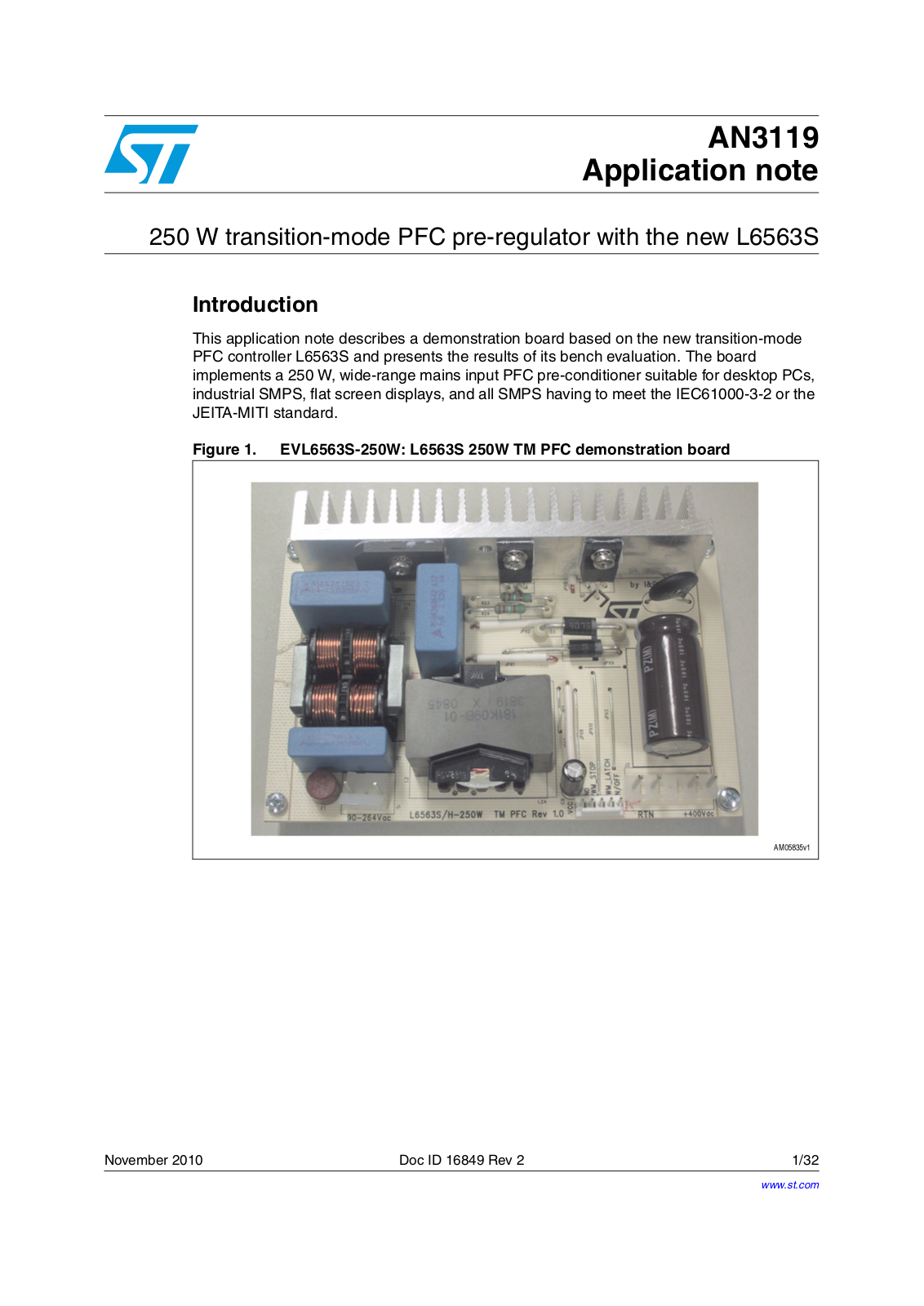 ST AN3119 Application note