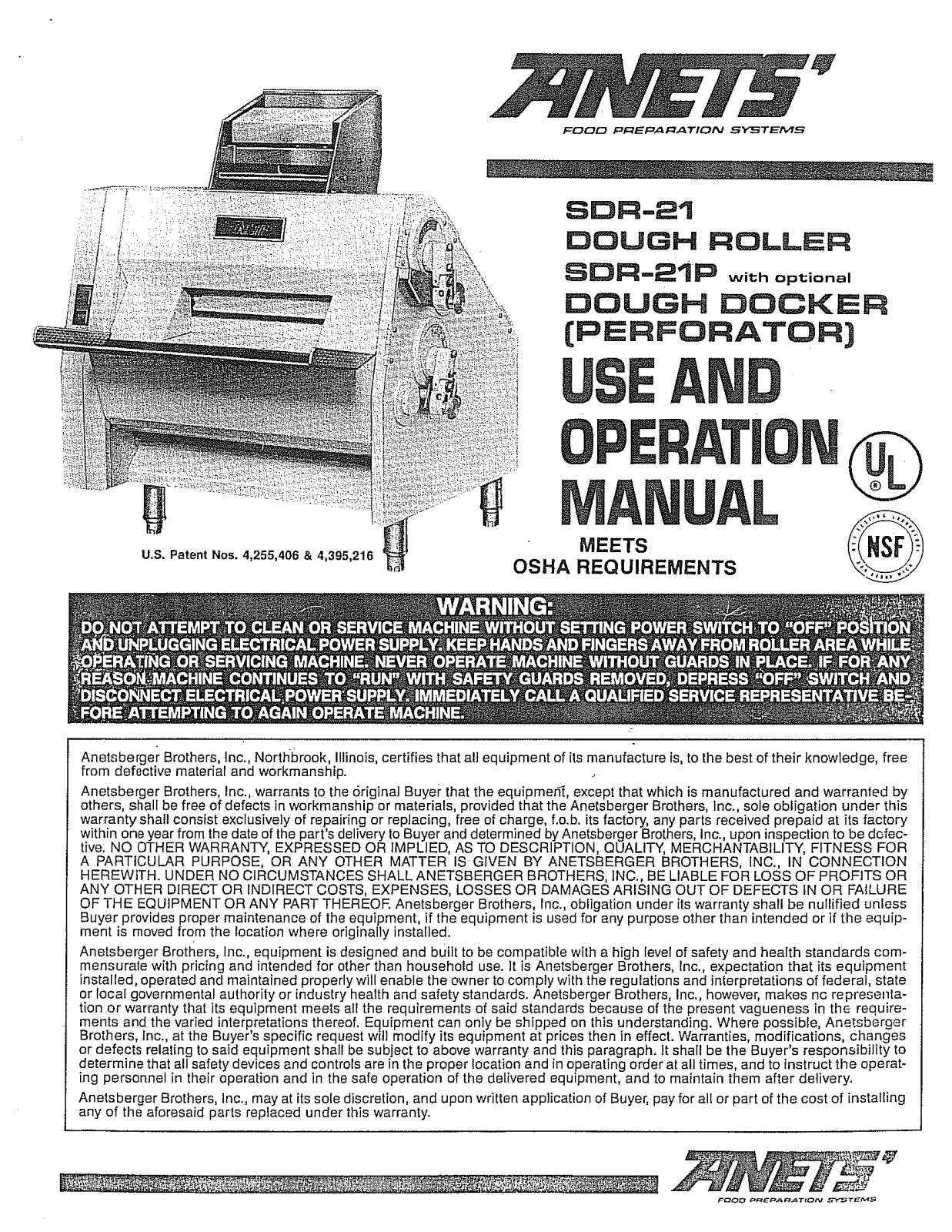 Middleby SDR-21 Operator’s Manual