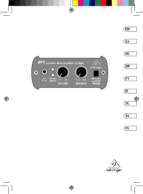Behringer Personal In-Ear Monitor Amplifier User Manual