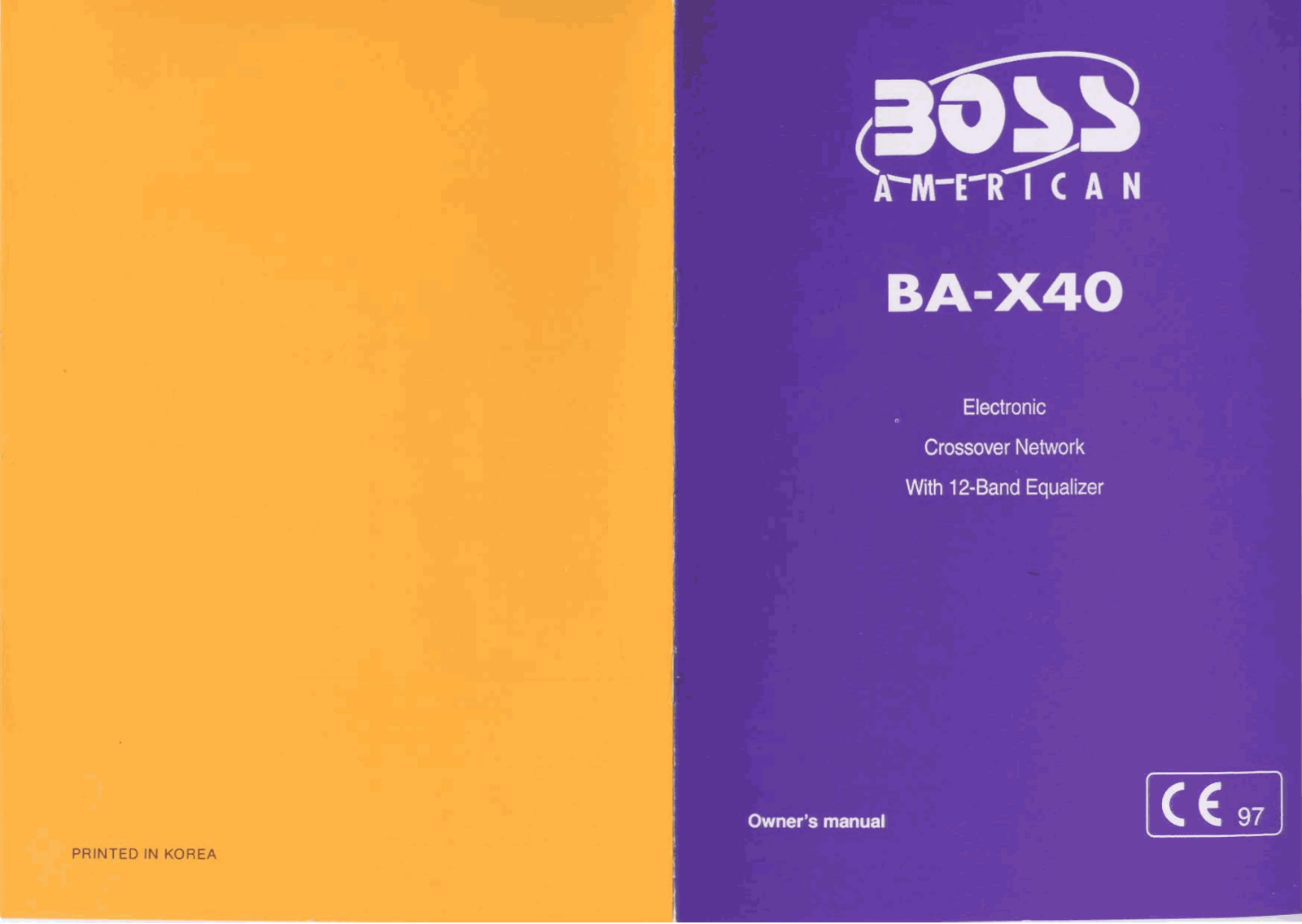 Boss Audio BA-X40 Owner Manual