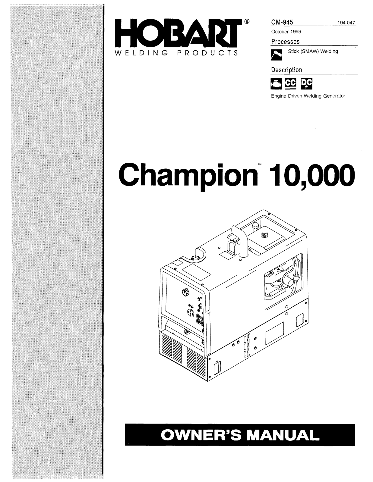 Hobart OM-945 User Manual