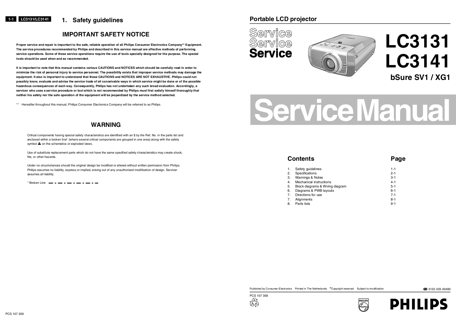 Philips LC3131, LC-3141 Service Manual