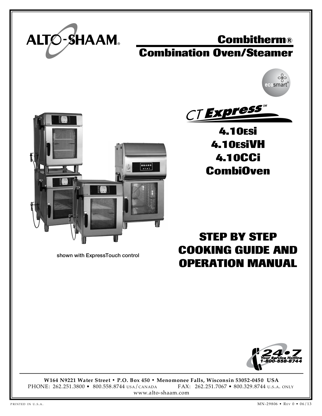 Alto-Shaam 4.10CCi, CombiOven, 4.10ESiVH, 4.10ESi User Manual