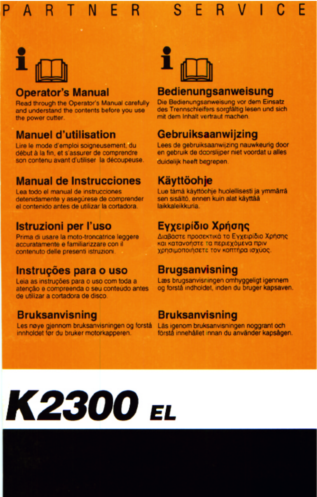Partner K2300 EL Operator's Manual - ManualMachine.com