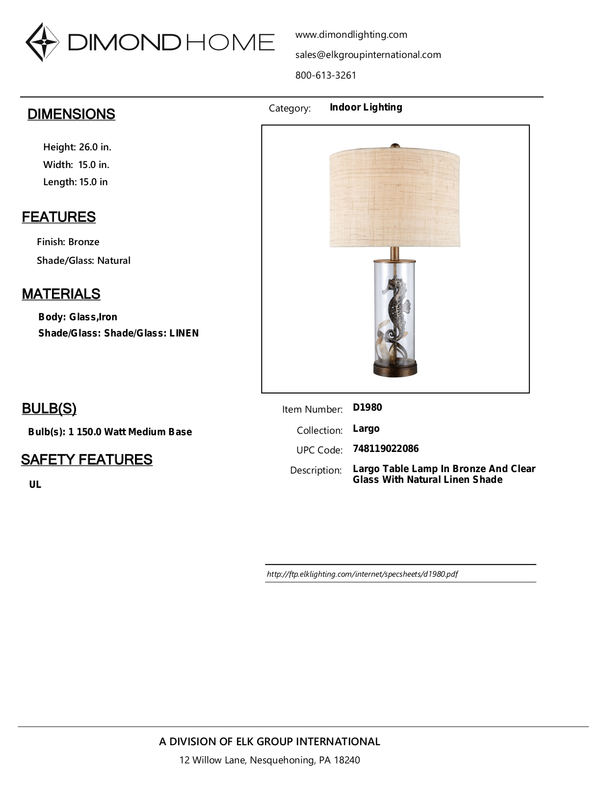 ELK Home D1980 User Manual