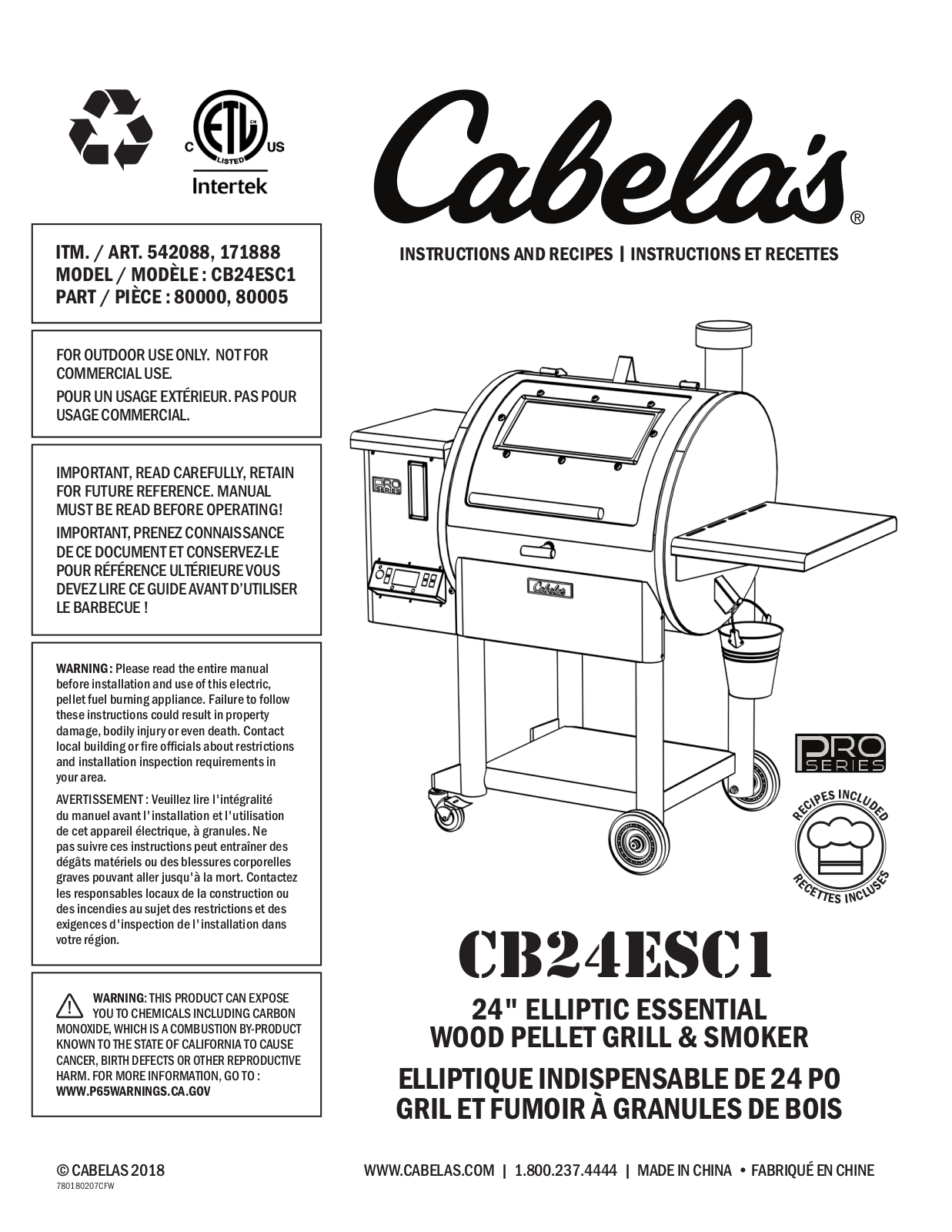 Cabela’s CB24ESC1 User Manual