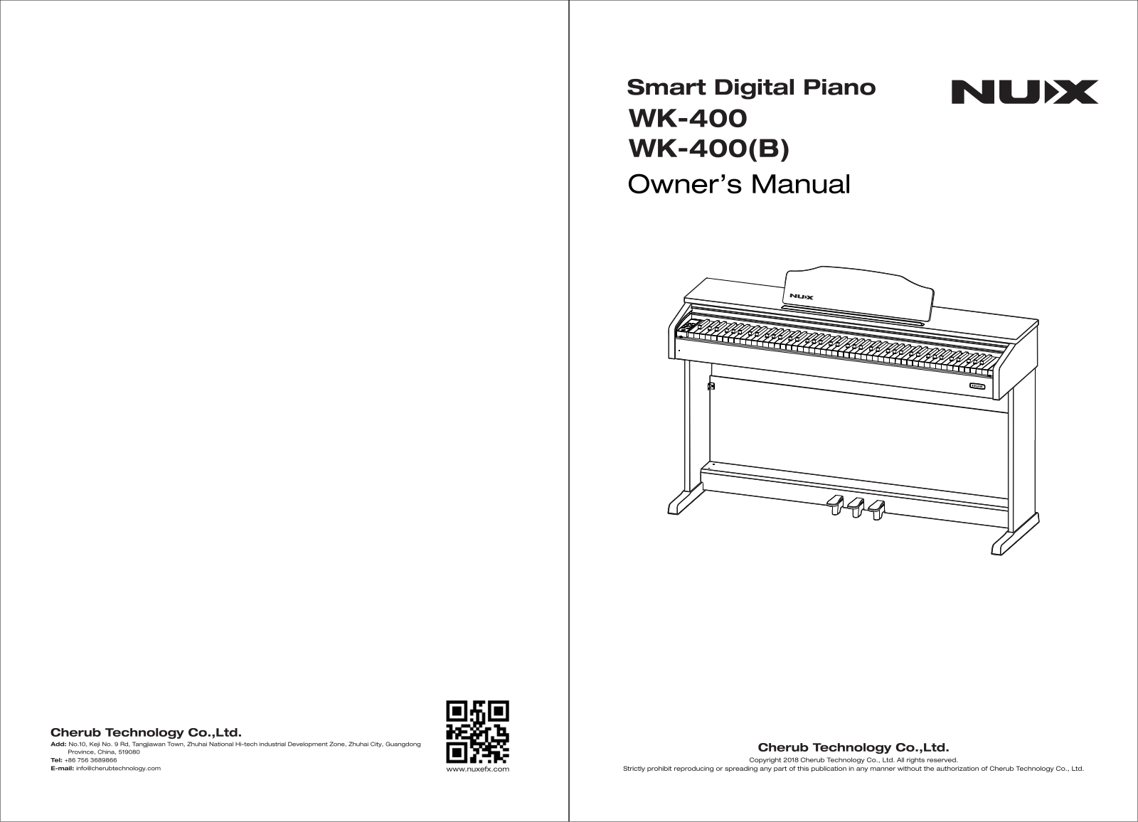 Nux WK-400, WK-400B Owner`s Manual