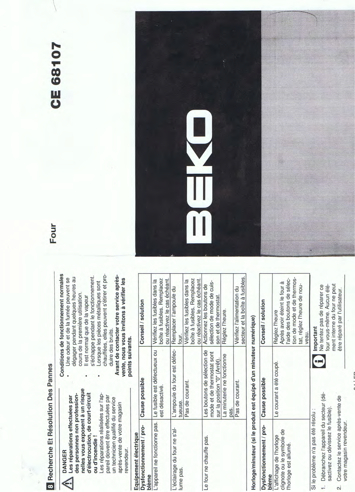 BEKO CE68107 User Manual