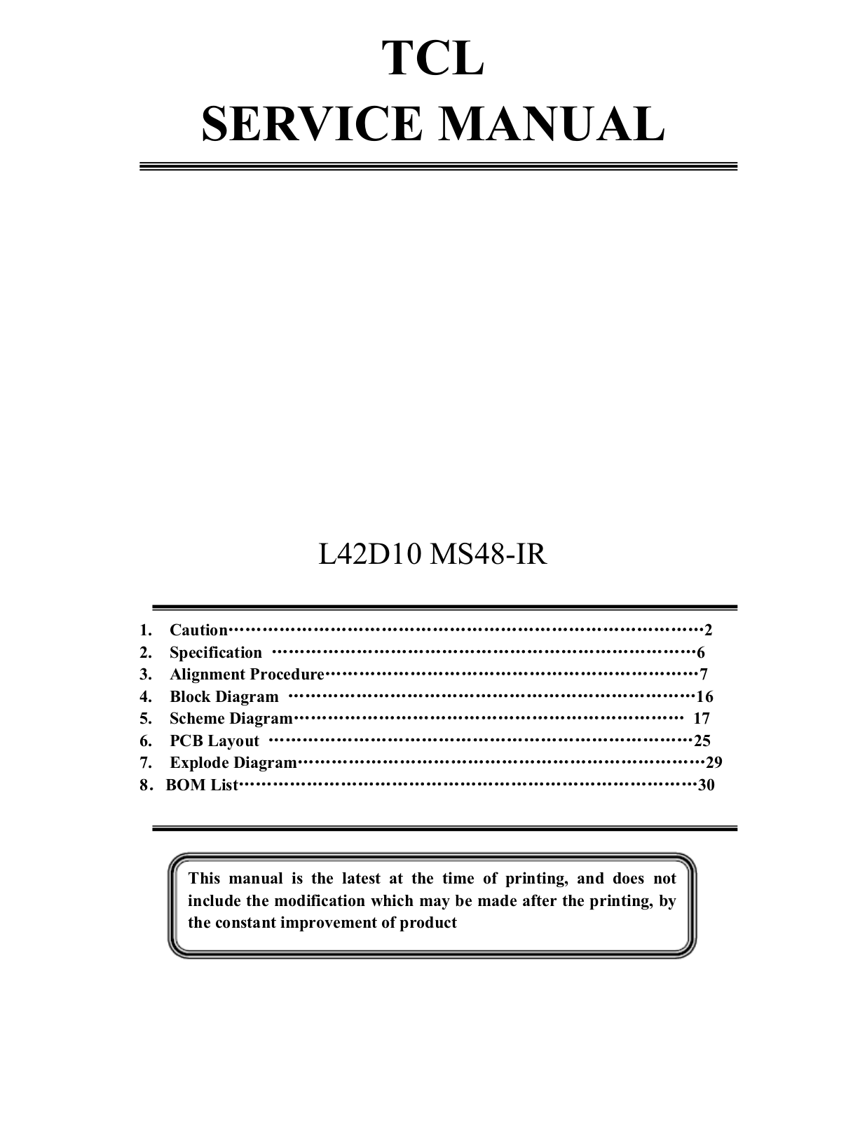 TCL L42D10 Schematic