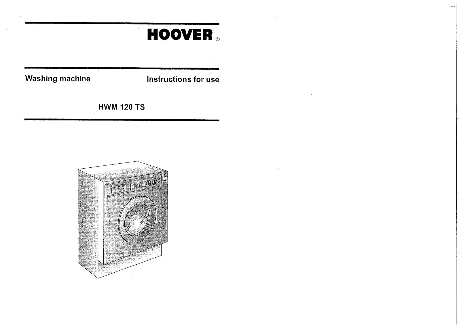 Hoover HWM 120 TS User Manual