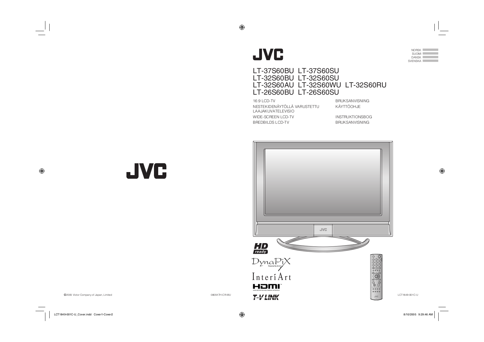 JVC LT-37S60BU, LT-32S60BU User Manual