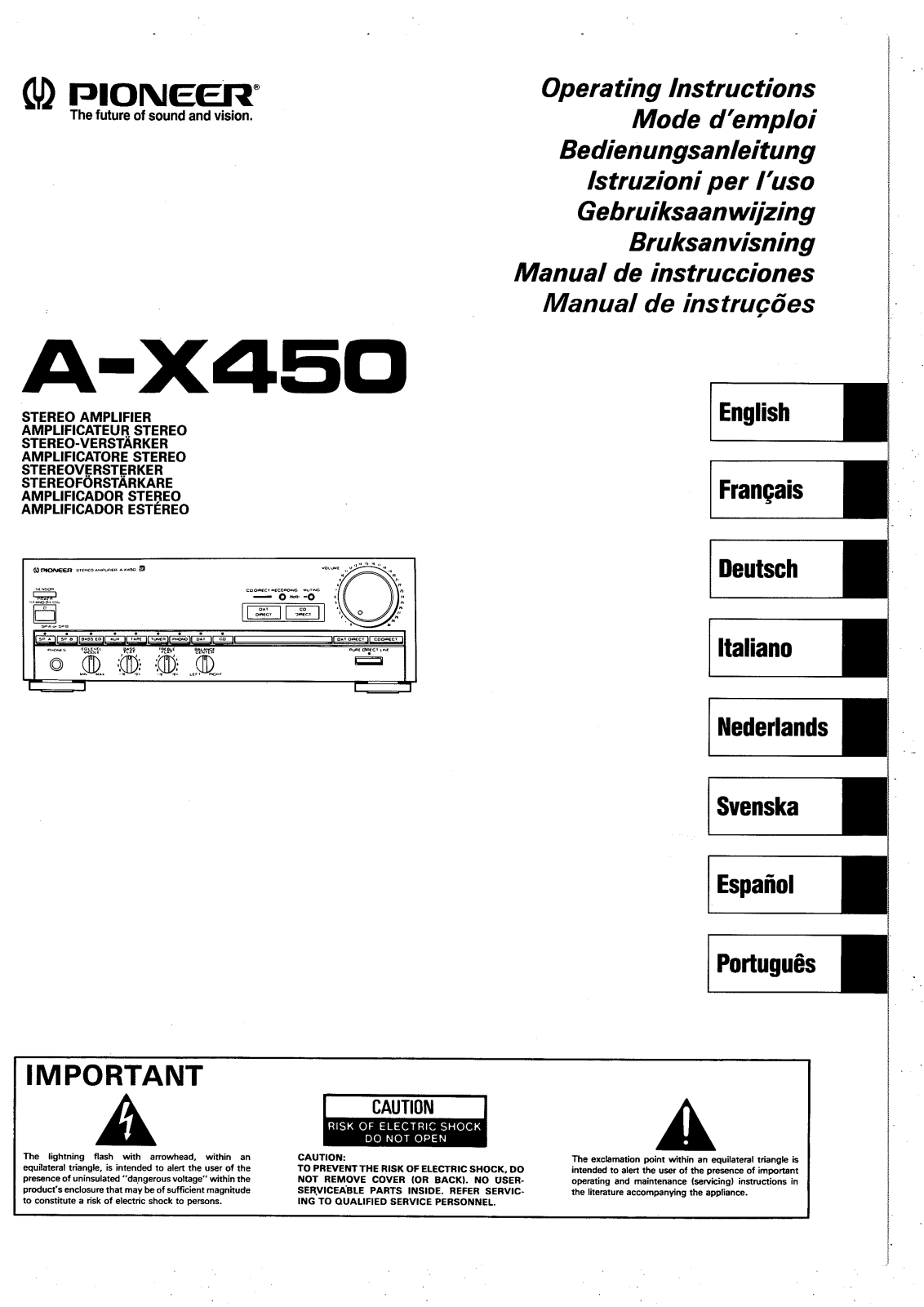 Pioneer A-X450 User Manual