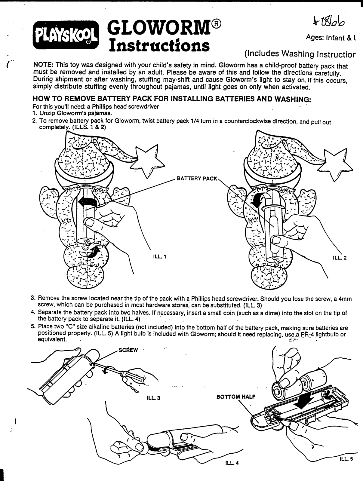 Hasbro Gloworm User Manual